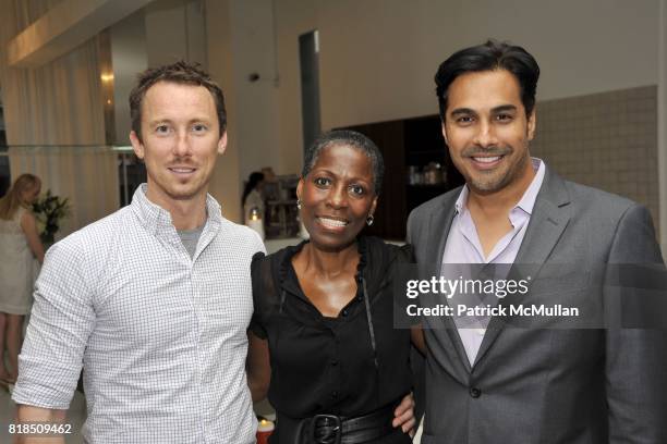 Gary Tade, Marguerite Desir and Skie Ocasio attend QUINTESSENTIALLY ESTATES presents Cocktail Reception and Preview of The Ritz Carlton Residences at...