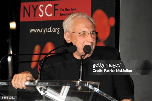 Frank Gehry attend the New York Stem Cell Foundation's Fall Gala Dinner at Rockefeller University on October 13, 2009 in New York City.