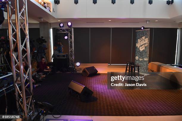 View of atmsophere as recording artist Kenny Rogers announces All In For The Gambler: Kenny Rogers' Farewell Concert Celebration at WME on July 18,...