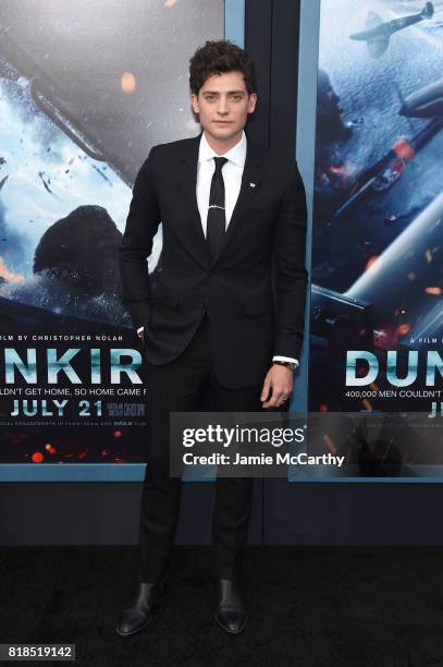 Aneurin Barnard attends the "DUNKIRK" New York Premiere on July 18, 2017 in New York City.