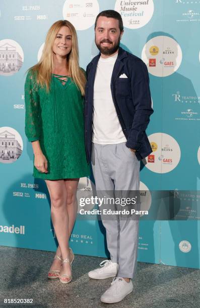 Lander Urquijo and Ainhoa Arbizu attend the 'Michel Camilo & Tomatito concert' photocall at Royal Theatre on July 18, 2017 in Madrid, Spain.