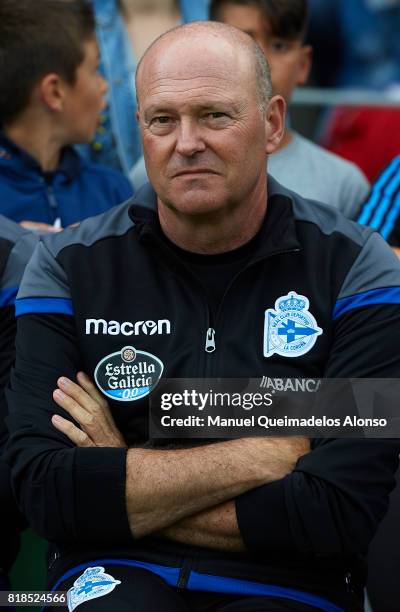 Deportivo de La Coruna manager Pepe Mel looks on prior to the pre-season friendly match between Cerceda and Deportivo de La Coruna at O Roxo Stadium...