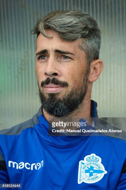Luisinho Correia of Deportivo de La Coruna looks on prior to the pre-season friendly match between Cerceda and Deportivo de La Coruna at O Roxo...