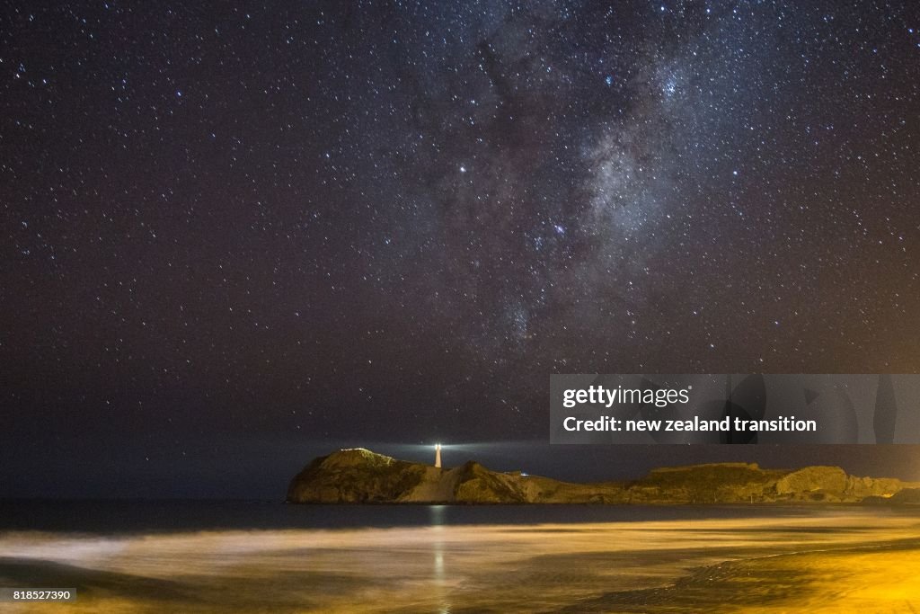 Milky way over Castlepoint lighthouse