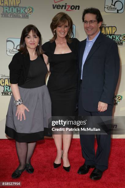 Carolina Lightcap, Anne Sweeney and Gary Marsh attend Disney Channel Hosts "Camp Rock 2: The Final Jam" at Alice Tully Hall at Lincoln Center on...