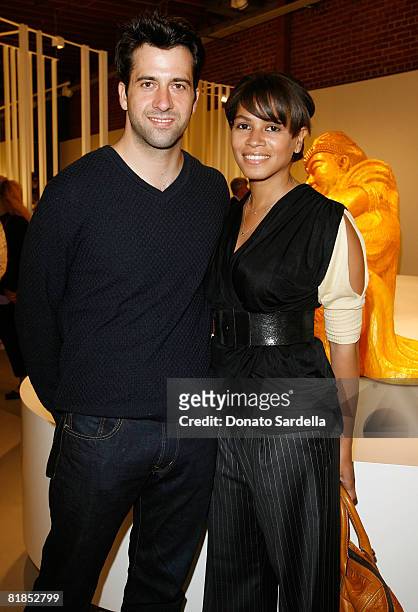 Actor Troy Garrity and wife Simone Bent attend The Vision and Art of Shinjo Ito Opening Reception and Dinner on May 7, 2008 in Beverly Hills,...