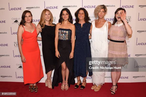 Gillian Robespierre, Rachel Shane, Jenny Slate, Gigi Pritzker, Elisabeth Holm and Abby Quinn attend the "Landline" New York Premiere at The...