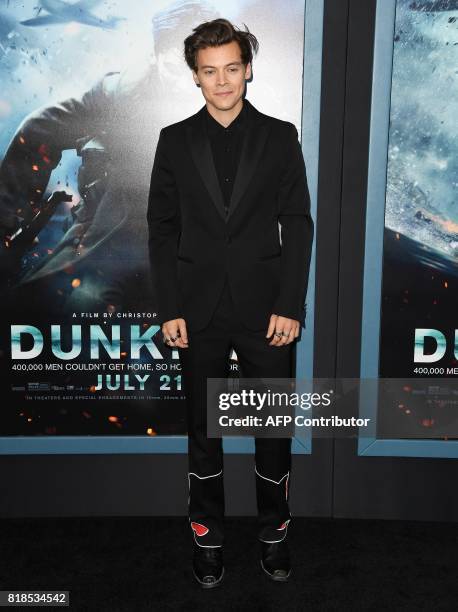 Singer/actor Harry Styles attends the Warner Bros. Pictures 'DUNKIRK' US premiere at AMC Loews Lincoln Square on July 18, 2017 in New York City. /...