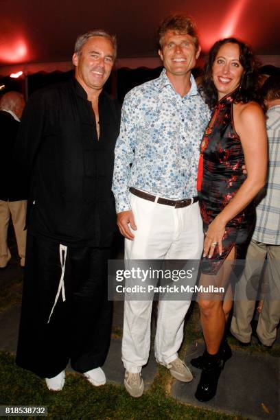 Campion Platt, Anthony Shriver and Tatiana Platt attend Third Annual Best Buddies Hamptons Gala at Private Residence on August 21, 2010 in...