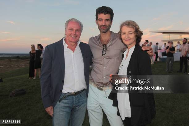 Roger Ferris, Jorn Weisbrodt and Charlotte Rampling attend An Intimate Dinner with Robert Wilson at The Bridge Following a Site-Speciﬁc Performance &...