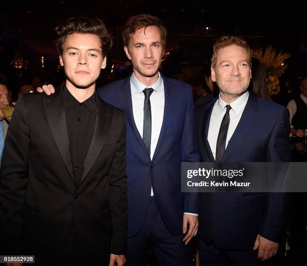 Harry Styles, James D'Arcy and Kenneth Branagh attend the after party for the premiere of "DUNKIRK" at The Rainbow Room on July 18, 2017 in New York...