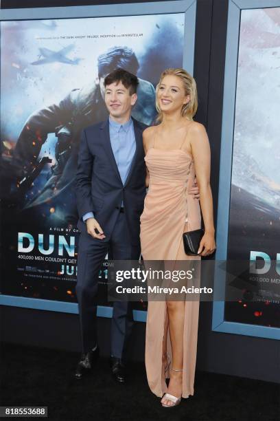 Actor Barry Keoghan and Shona Guerin attend the "DUNKIRK" New York Premiere on July 18, 2017 in New York City.