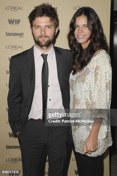 Adam Scott and Naomi Sablan attend The 2010 Entertainment Weekly and Women In Film Pre-Emmy Party Sponsored by L'Oreal Paris at The Sunset Marquis...