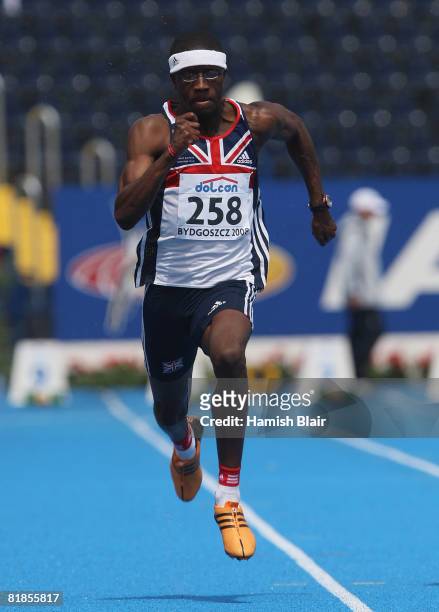 James Alaka of Great Britain in action during heat 8 of the men's 100m during day one of the 12th IAAF World Junior Championships at the Zawisca...
