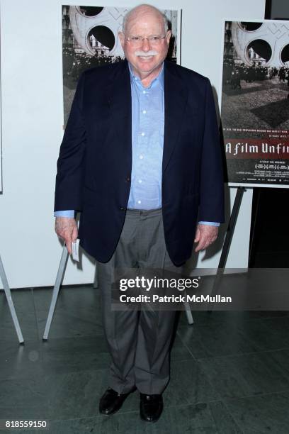 Michael Steinhardt attends New York Premiere of Oscilloscope Laboratories, A FILM UNFINISHED at The Museum of Modern Art on August 11, 2010 in New...