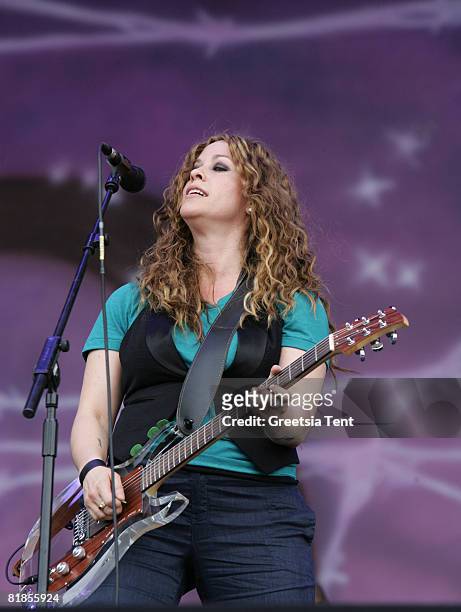 Alanis Morissette performs live on day 3 of the 39th Pinkpop Festival on June 1, 2008 in Landgraaf, Netherlands.