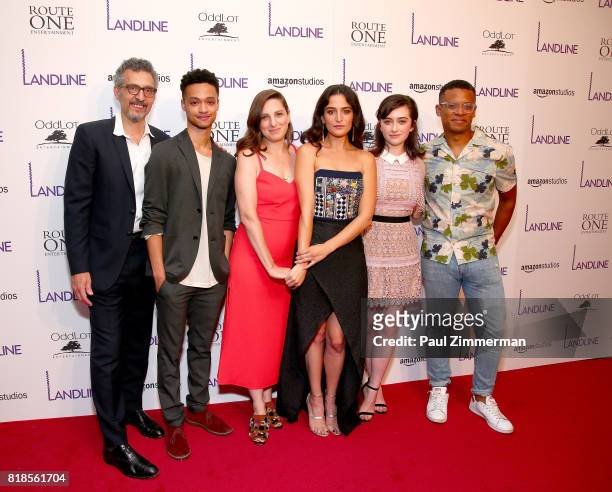 John Turturro, Marquis Rodriguez, Gillian Robespierre, Jenny Slate, Abby Quinn and Jordan Carlos attend the 'Landline' New York Premiere at The...