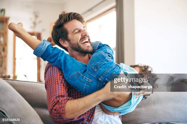 nobody has more fun than a dad and his son - boys wrestling stock pictures, royalty-free photos & images