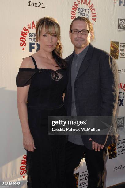 Katey Sagal and Kurt Sutter attend SONS OF ANARCHY Los Angeles Premiere at The Arclight Theatre on August 30, 2010 in Hollywood, CA.