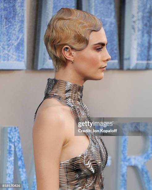 Actress Cara Delevingne arrives at the Los Angeles Premiere "Valerian And The City Of A Thousand Planets" at TCL Chinese Theatre on July 17, 2017 in...