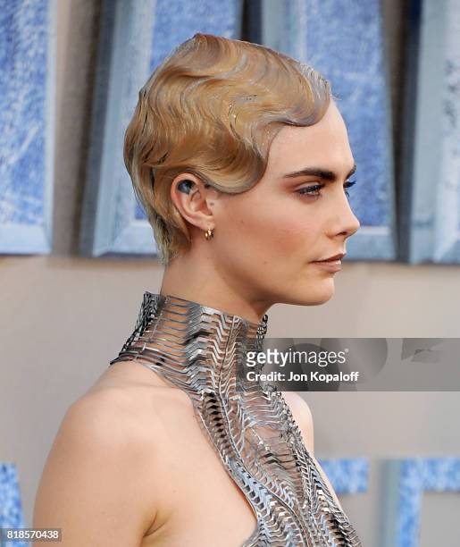 Actress Cara Delevingne arrives at the Los Angeles Premiere "Valerian And The City Of A Thousand Planets" at TCL Chinese Theatre on July 17, 2017 in...