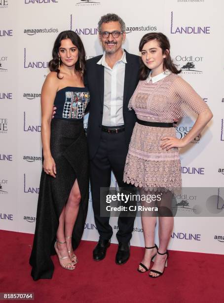 Jenny Slate, John Turturro, and Abby Quinn attends the New York premiere of 'Landline' at The Metrograph on July 18, 2017 in New York City.