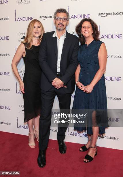 Executive producer Rachel Shane, Actor John Turturro, and producer Gigi Pritzker attend the New York premiere of 'Landline' at The Metrograph on July...