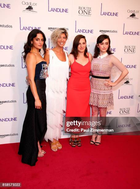 Jenny Slate, Elisabeth Holm, Gillian Robespierre and Abby Quinn attend "Landline" New York premiere at The Metrograph on July 18, 2017 in New York...