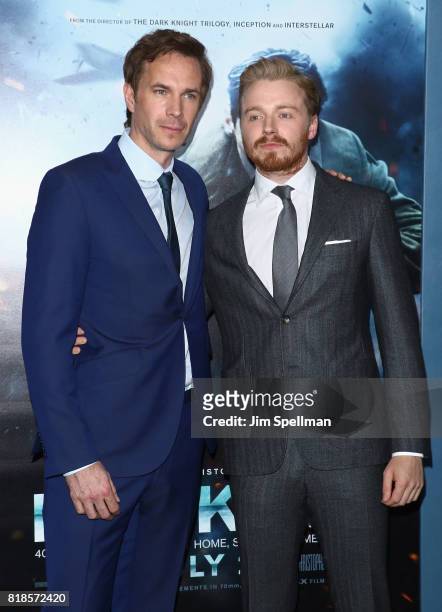 Actors James D'Arcy and Jack Lowden attend the "DUNKIRK" New York premiere at AMC Lincoln Square IMAX on July 18, 2017 in New York City.