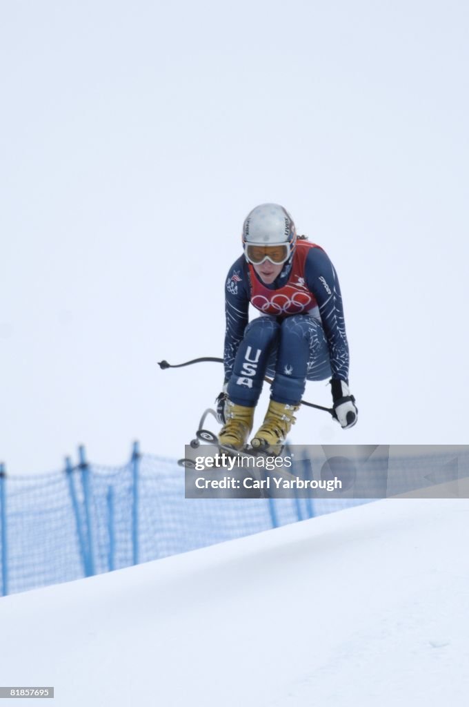 Staci Cook Winter Olympics, USA Stacey Cook in action during Ladies' Downhill at ...