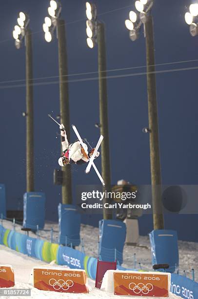 Freestyle Skiing: 2006 Winter Olympics, USA Travis Cabral in action during Moguls Final at Jouvenceaux, Sauze d'Oulx, Italy 2/15/2006