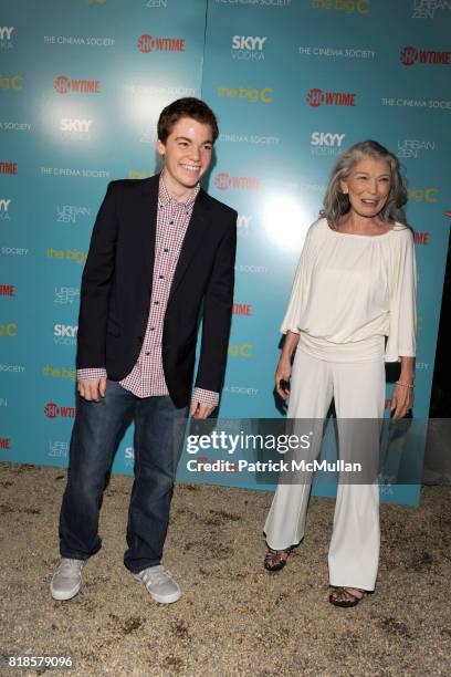 Gabriel Basso and Phyllis Somerville attend SHOWTIME with The Cinema Society Present a Screening of "THE BIG C" at Private Residence on August 7,...