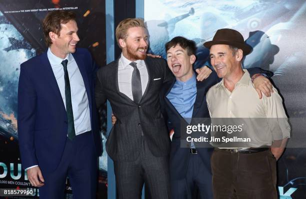 Actors James D'Arcy, Jack Lowden, Barry Keoghan and Mark Rylance attend the "DUNKIRK" New York premiere at AMC Lincoln Square IMAX on July 18, 2017...