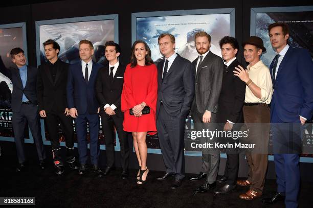 Cillian Murphy, Barry Keoghan, Harry Styles, Kenneth Branagh, Fionn Whitehead, producer Emma Thomas, director/writer Christopher Nolan, Jack Lowden,...