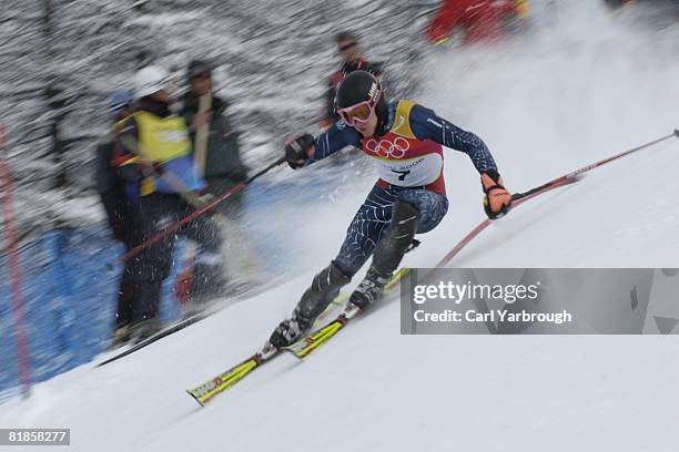 Alpine Skiing: 2006 Winter Olympics, USA Ted Ligety in action during Slalom Run at Sestriere Colle, Sestriere, Italy 2/25/2006