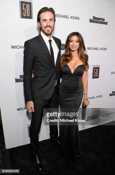 Ryan Miller and Noureen DeWulf at Sports Illustrated 2017 Fashionable 50 Celebration at Avenue on July 18, 2017 in Los Angeles, California.