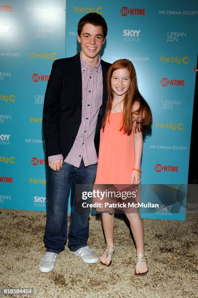 Gabriel Basso and Analise Basso attend SHOWTIME with The Cinema Society Present a Screening of "THE BIG C" at Private Residence on August 7, 2010 in...