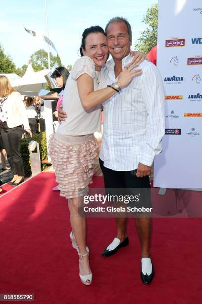 Kai Ebel and his wife Mila Wiegand during the media night of the CHIO 2017 on July 18, 2017 in Aachen, Germany.