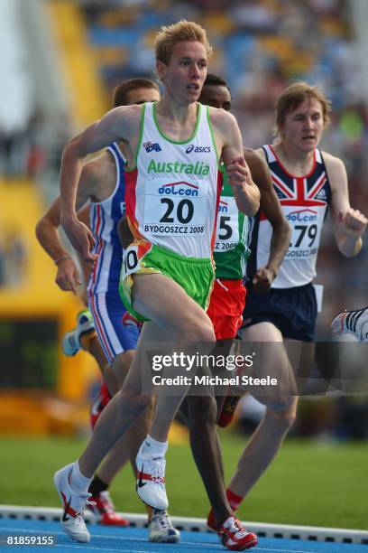 Craig Huffer of Australia during the men's 1500m heats on day one of the 12th IAAF World Junior Championships at the Zawisza Stadium on July 8, 2008...