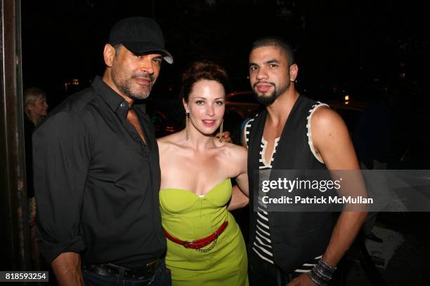 Mike Ruiz, Amber De Vos and Inoisell Miranda attend PASSION STYLE PR Fashion Event at La Vie Lounge on June 17, 2010 in New York City.