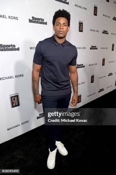 Michael Crabtree at Sports Illustrated 2017 Fashionable 50 Celebration at Avenue on July 18, 2017 in Los Angeles, California.