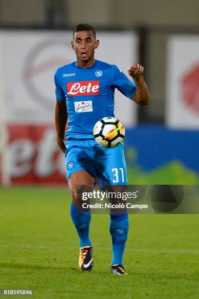 Faouzi Ghoulam of SSC Napoli in action during the pre-season friendly football match between Carpi FC and SSC Napoli.