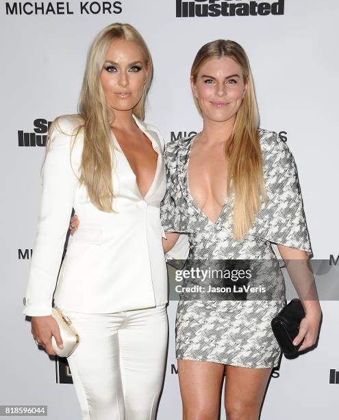 Lindsey Vonn and sister Karin Kildow attend the Sports Illustrated Fashionable 50 event at Avenue on July 18, 2017 in Los Angeles, California.