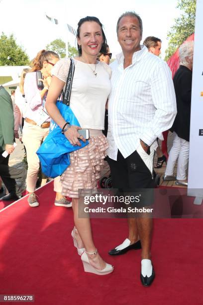 Kai Ebel and his wife Mila Wiegand during the media night of the CHIO 2017 on July 18, 2017 in Aachen, Germany.