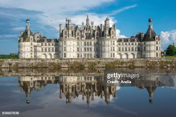 The 'chateau de Chambord' castle, UNESCO World Heritage Site. The Chateau de Chambord belongs to the castles of the Loire Valley .