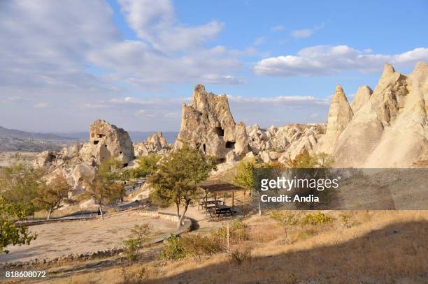 Turkey. Goreme Open-Air Museum with churches carved out from stone and troglodyte dwellings.