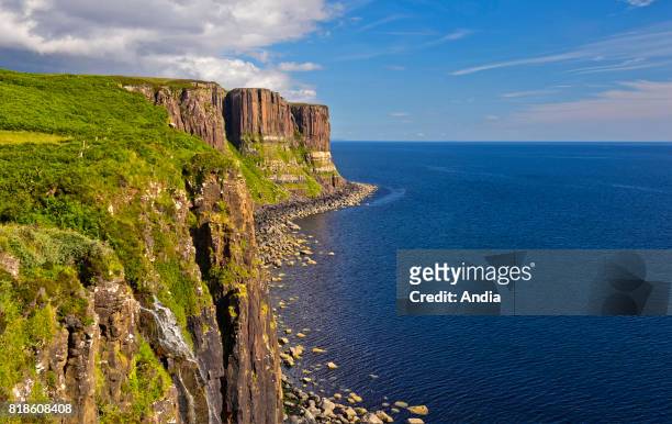 Kilt Rock cliffs in the Isle of Skye, Inner Hebrides archipelago.