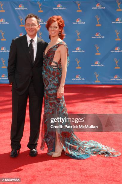 Michael Emerson and Carrie Preston attend 62nd Annual Primetime Emmy Awards - Arrivals at Nokia Theatre LA Live on August 29, 2010 in Los Angeles, CA.