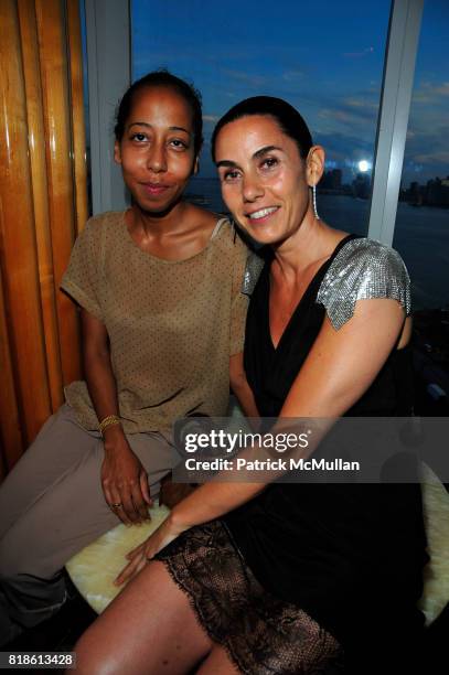 Eloise Johnson and Charlotte Sarkozy attend CHARLOTTE SARKOZY hosts celebration of BARBARA BUI's visit to New York at the Boom Boom Room at the...