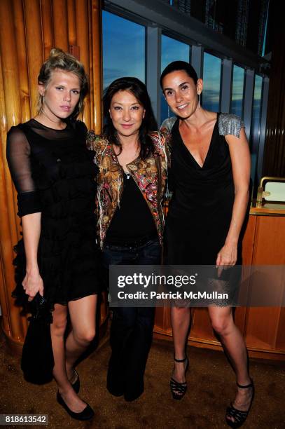 Alexandra Richards, Barbara Bui and Charlotte Sarkozy attend CHARLOTTE SARKOZY hosts celebration of BARBARA BUI's visit to New York at the Boom Boom...